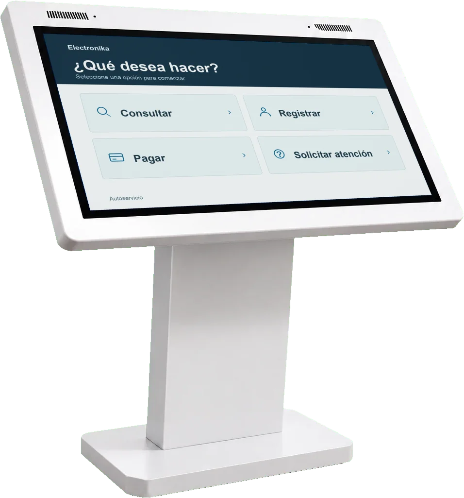 Kiosco EGIL Electronika de pedestal con pantalla horizontal
